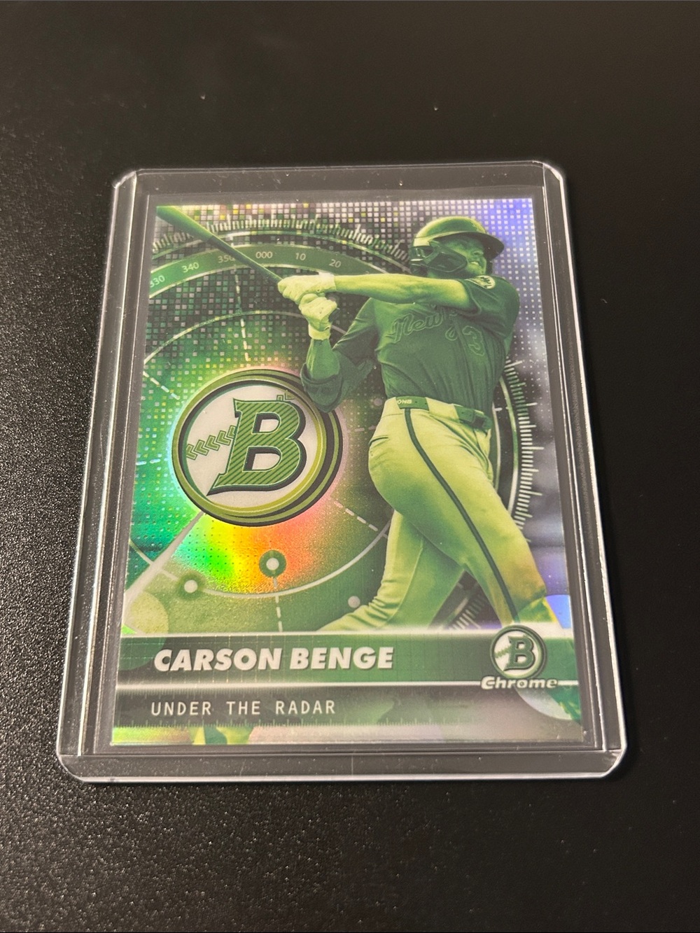 Topps Bowman Chrome Carson Benge Green Holo Baseball Card